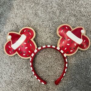 Christmas Cookie Red and White Mouse Ear Headband